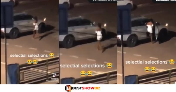 KNUST boys disgrace female student who was spotted going to her sugar Daddie's car (video)