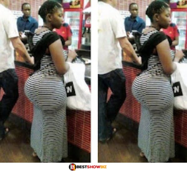 Young Lady with a huge nyἆsh turn heads in a mall after she went shopping (photo)