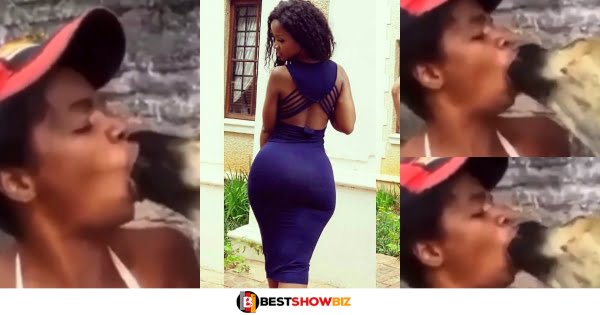 Watch d!sgust!ng video of a young lady french k!ssing a dog (video)