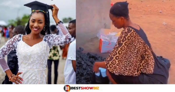 "I now sell charcoal after graduating and searching for a job for years"- beautiful Lady shares her sad story