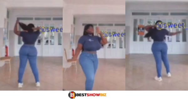 Video Of Actress Maame Serwaa Wearing Tight Jeans showing her body curves causes confusion online (watch)