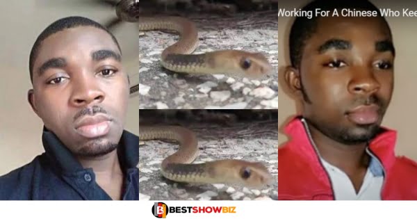 Sad News: Young Ghanaian man dies after snake bites him in Malaysia (video)