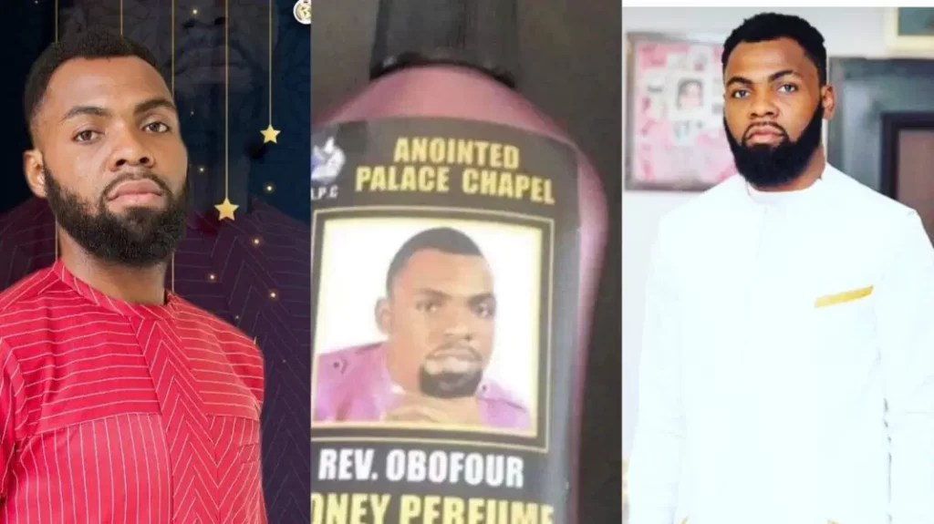 Ghanaians react after photo of Rev Obofour Money Perfume he sells to his church members surfaces online