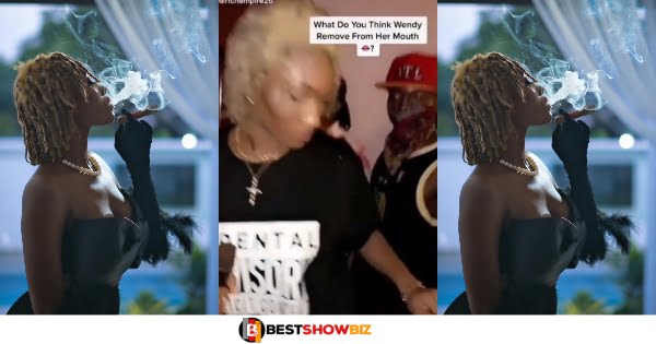 Wendy Shay spotted eating weed toffee before a massive performance (watch video)