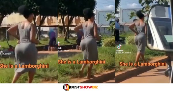 Lady causes almost cause an accident on the streets with her big ny@sh (watch video)