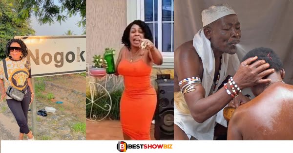 Afia Schwarzenegger deletes all her Nogokpo videos out of fear after the chief priest warned her.