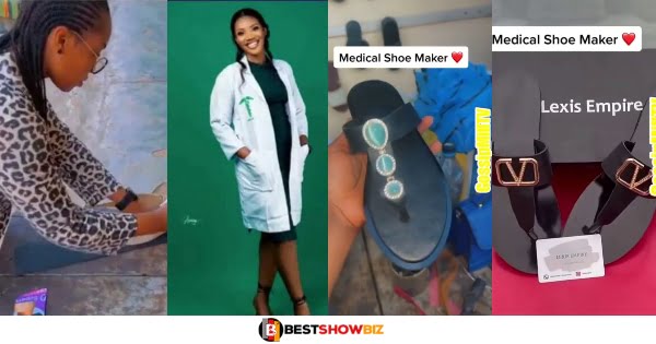 Lady who graduated as a medical doctor ends up becoming a shoemaker (video)