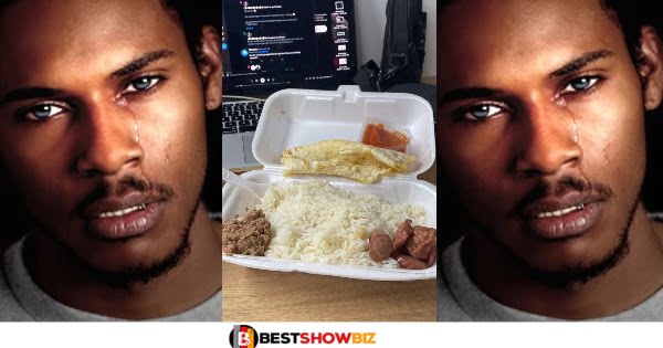 Man Cries Out as He Shares Photos Of Braised Rice He Bought For GH₵30 - See Reactions