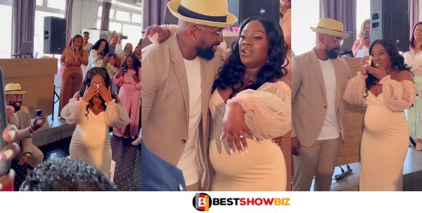 Pregnant Lady Tears Up As Her Man Proposed To Her During Baby Shower (Video)
