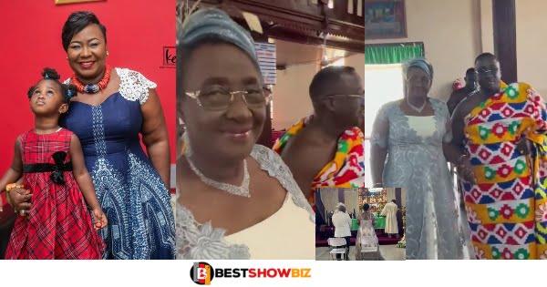 (VIDEO) Gifty Anti’s 74-years old mother-in-law marries in a beautiful ceremony