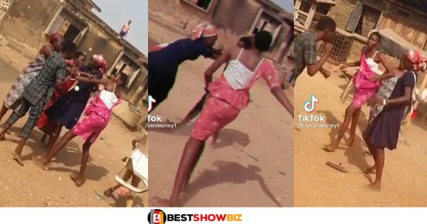 (Video) 2 teenage girls beat the hell out of their boyfriend after discovering he’s dating both of them