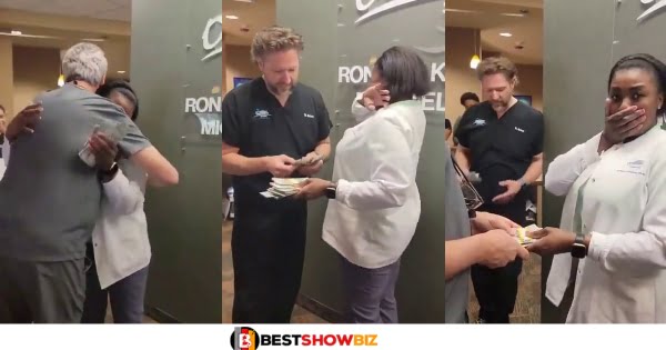 (Video) Black Lady Gets Over GH¢156,950 As A Surprise From Her White Bosses for Being a Loyal Employee