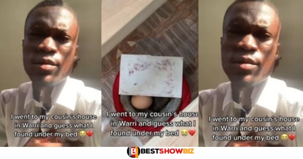 (Video) Man finds juju hidden under his bed at his cousin’s house