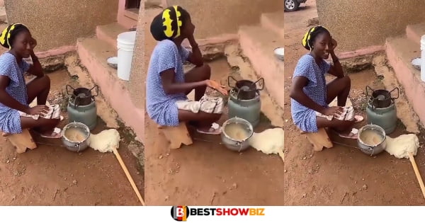 (Video) Slay Queen In Tears After Banku She Is Preparing Fell Off The Fire