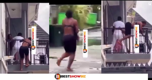 (Video) Slay Queen Jumps Storey Building After She Was Caught Chopping A Married Man