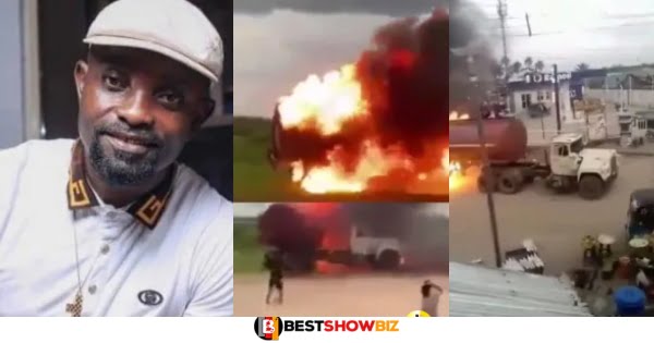 (Video) Tunker driver hailed as a hero after risking his life to drive a burning truck out of a residential area