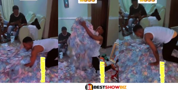 Video of a Young Boy swimming in a pool of cash on his birthday Stirs Online