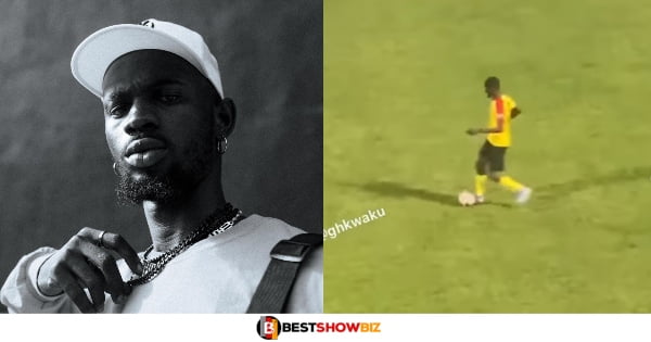 Blacko shows his football skills as he plays with black star players (watch video)