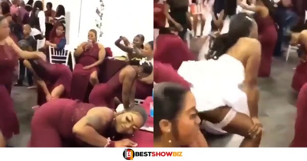 Bride and her maids cause confusion at a wedding event after tw3rk!ng half nak3d (watch video)