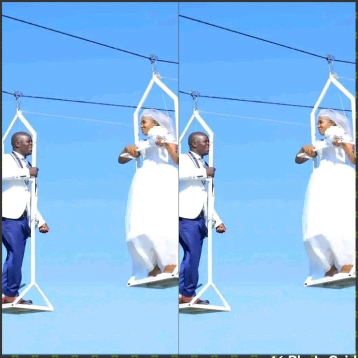 Massive Reactions As Man Weds His Wife In The Sky (Photos)