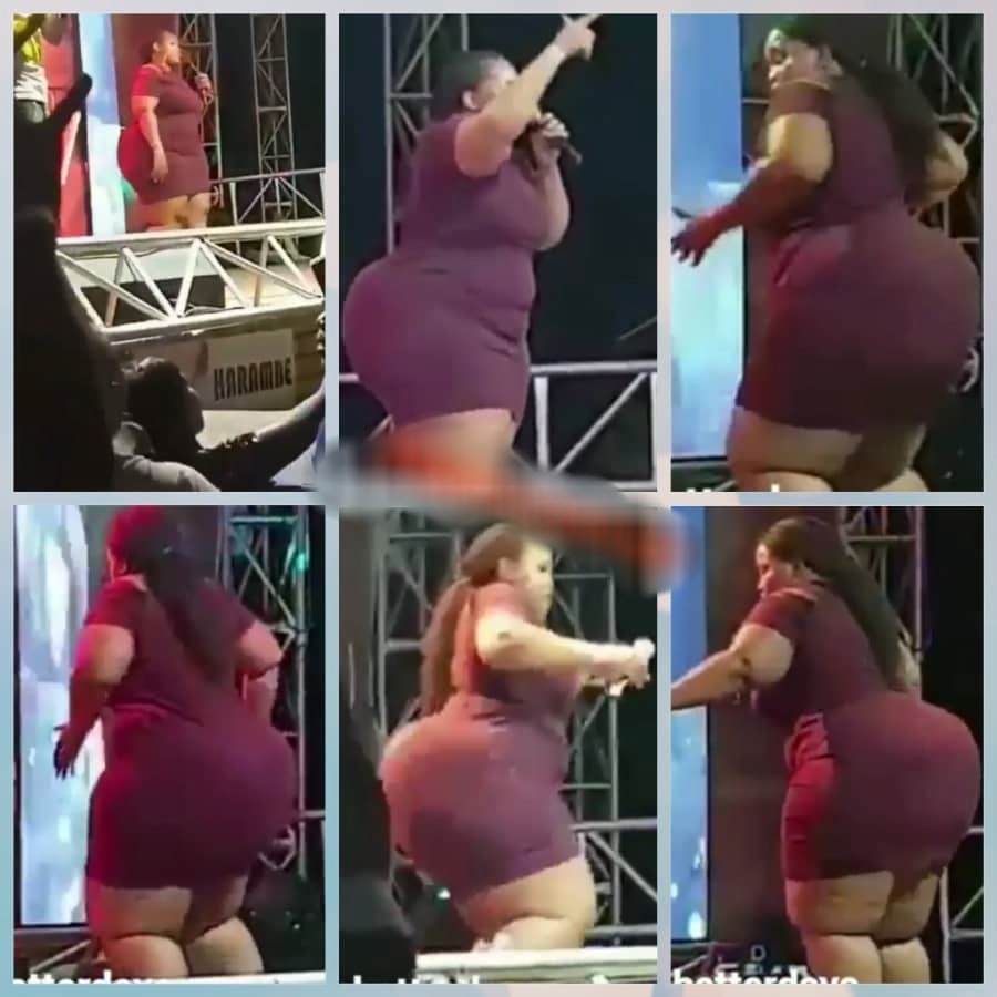 Plus-sized lady shocks social media with her sick dance moves and big nyἀsh (watch video)