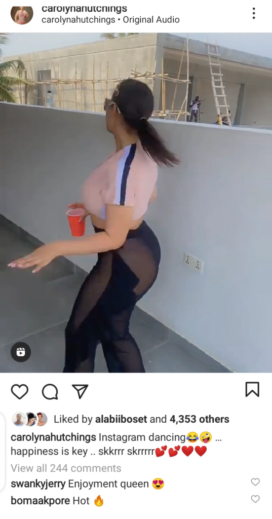(Video) Massive Reactions As Caroline Displays Her Beautiful Dance Moves In A See-Through Dress