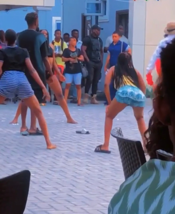 See the moment 3 ladies entertained pool party-goers with their tw3rk!ng skills.