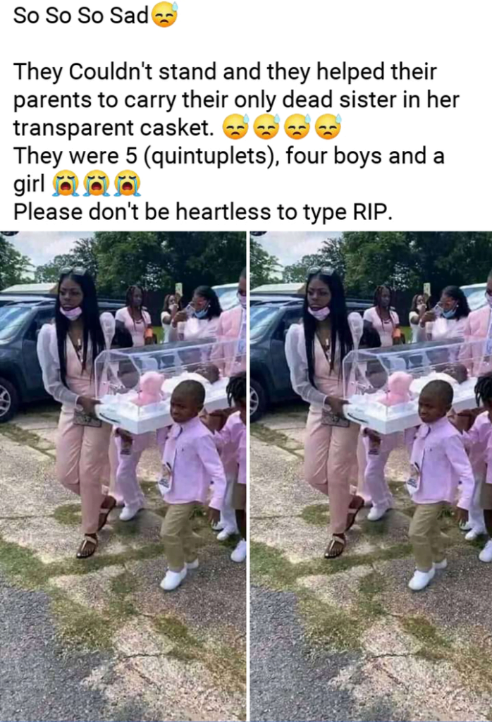 Tears Flow As Quintuplet Brothers Carry Their Only Dead Sister's Coffin - Photos