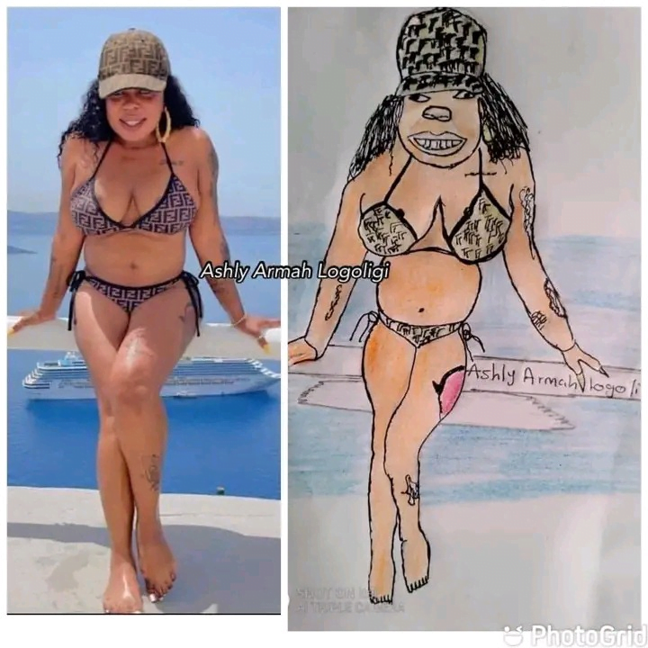 Female artist draws a beautiful photo of Afia Schwarzenegger and it is generating stir online