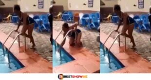 Lady disgraces herself at a pool party