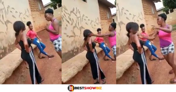 Slay queen receives heavy slaps from her best friend after sleeping with her best friend's guy (video)