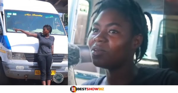 21 years old lady quits her job at a company to become a Trotro mate because it pays better (video)