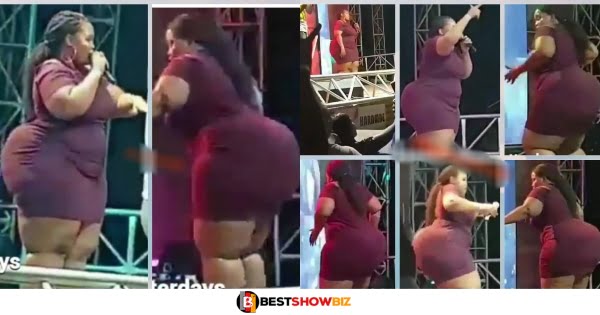 Plus-sized lady shocks social media with her sick dance moves and big nyἀsh (watch video)