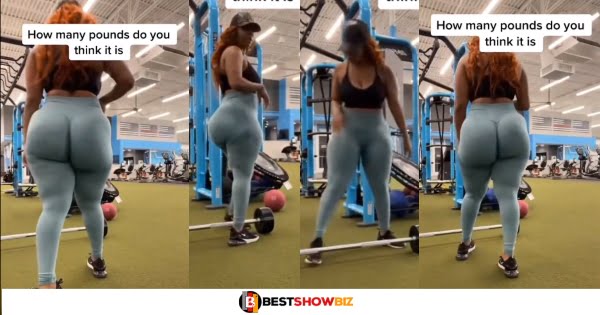 Lady showcases her big nyᾰsh she got from always working out at the gym (watch video)