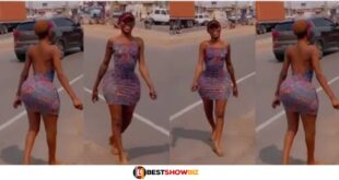 Lady causes confusion with her out-of-shape nyἆsh, Netizens ask if it is real or fake (Watch video)