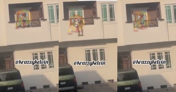 Man escapes through the window like spiderman after the husband of the woman he was sleeping with came home unannounced (video)