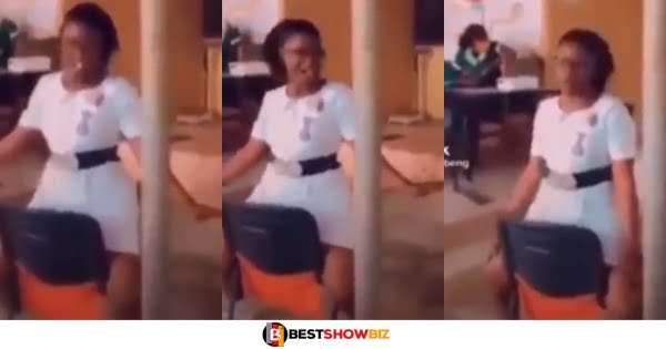 Ghanaian nurse spotted demonstrating how to ride a man in a trending video (watch)