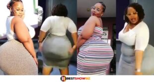 Plus size lady shakes her large 'Baka' at the office to entertain her co workers (watch video)