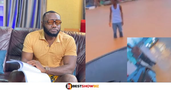 Actor Prince David Osei cries after his car gets submerged in Accra Flood water (watch video)