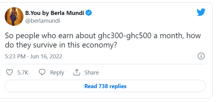 “How do people who earn about ghc300-ghc500 a month, survive?” - Berla Mundi asks
