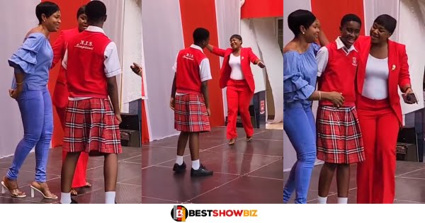 Tv and radio presenter Amankwaah Tamakloe shouts and leaps with joy after her daughter was awarded best student (video)