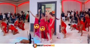 Bridesmaids shows their shaved 'T0.T0' to wedding guests with wild dance moves (Video)