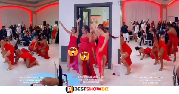 Bridesmaids shows their shaved 'T0.T0' to wedding guests with wild dance moves (Video)
