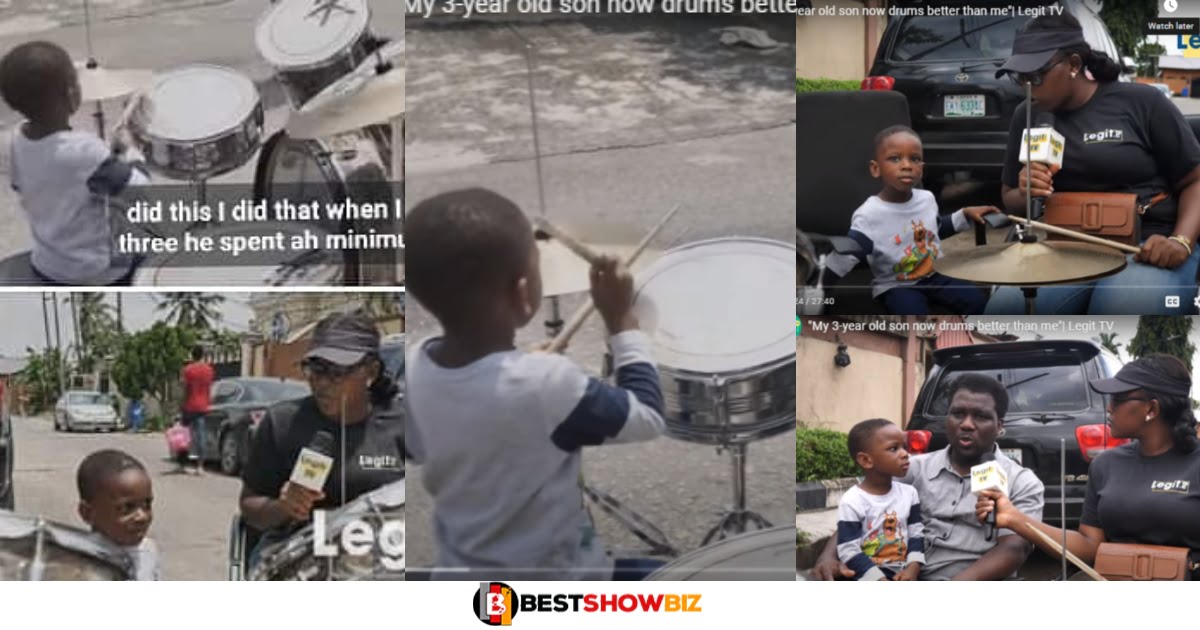 "He Started Drumming When He Was 5 months old": Talented Little Boy Shows Off His Amazing Skills (Video)