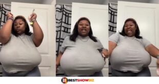Lady with big melons thrill netizens with her dance moves (watch video)