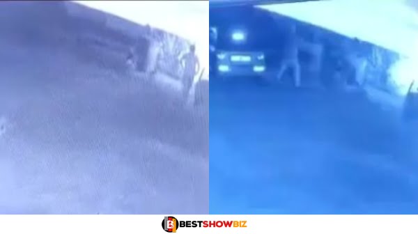 Watch the sad moment a man was sh0t and k!lled by armed robber on his doorstep (video)