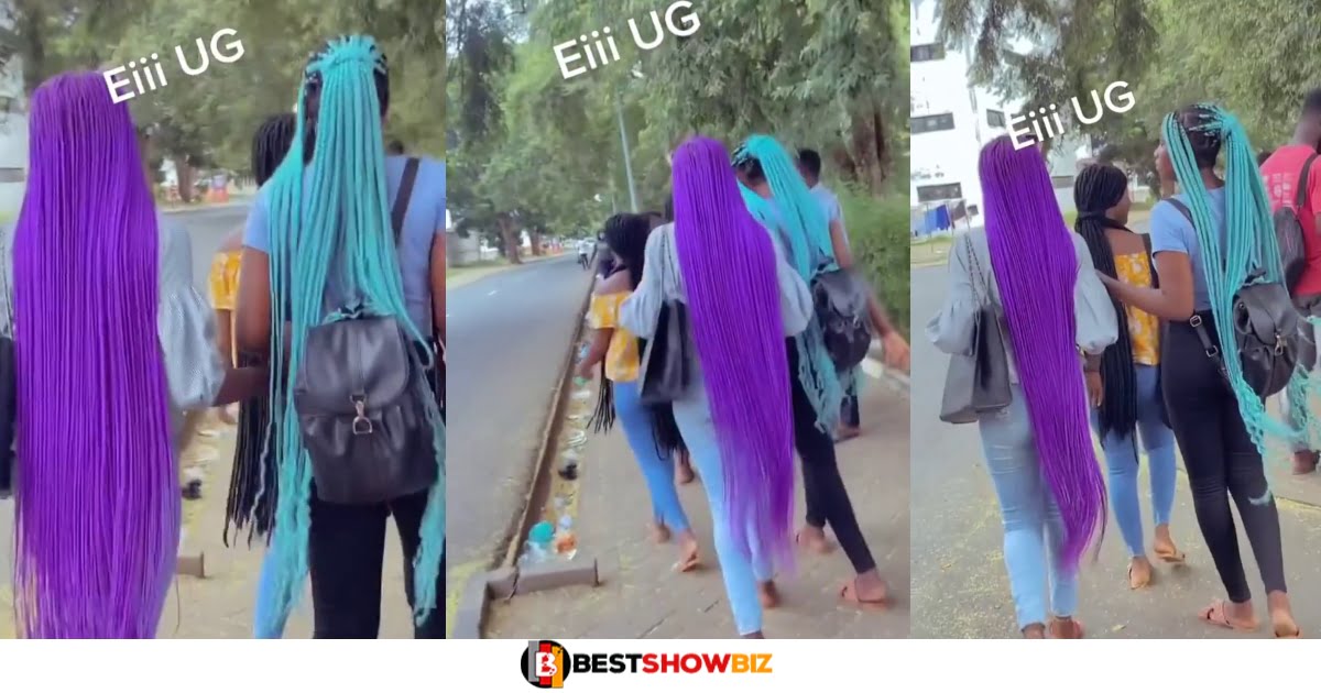New Video Of Legon Girls With Long and Coloured Braided Hair On Campus Stir Online