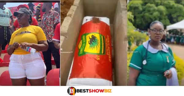 Sad funeral videos of a beautiful Ghanaian nurse who was a die-hard fan of Asante Kotoko Pops Up