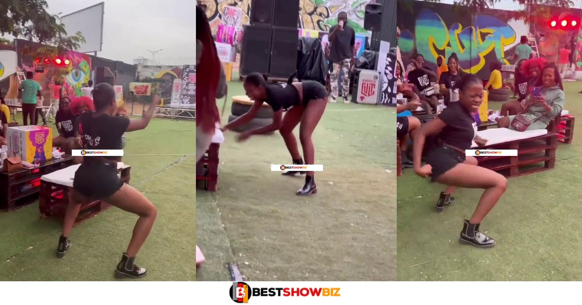 Slim Lady in short jeans displays "Waist power" Dance Moves (Video)