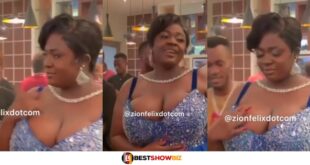 Tracey Boakye puts her massive b()0bs on display as she storms public event (watch video)